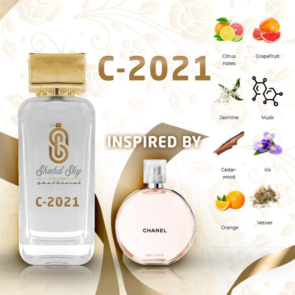 C-2021 عطر نسائي فاخر مستوحى من Chanel Chance Eau Vive | انتعاش الحمضيات والأزهار