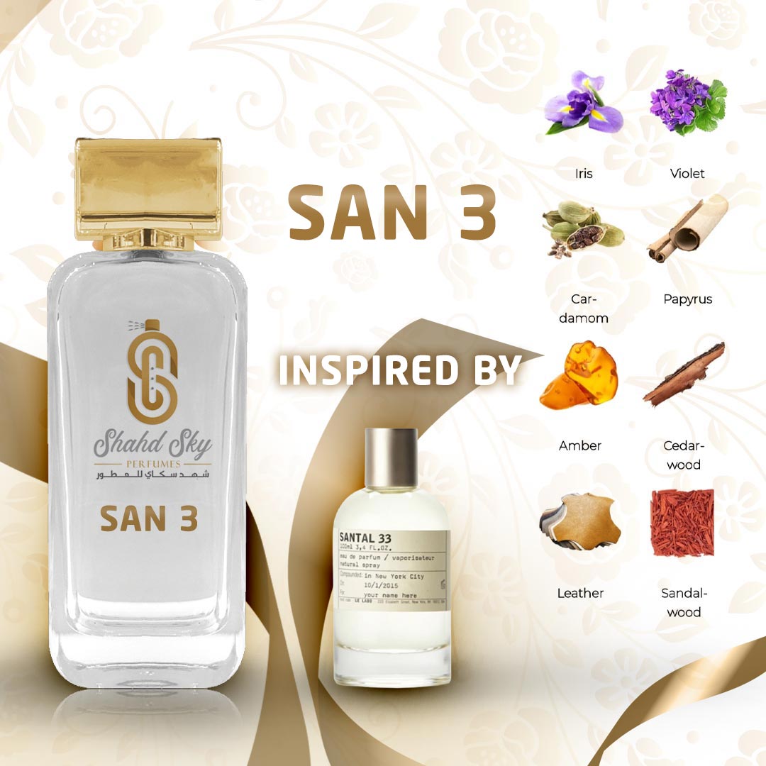 عطر SAN 3 للجنسين – مستوحى من Santal 33